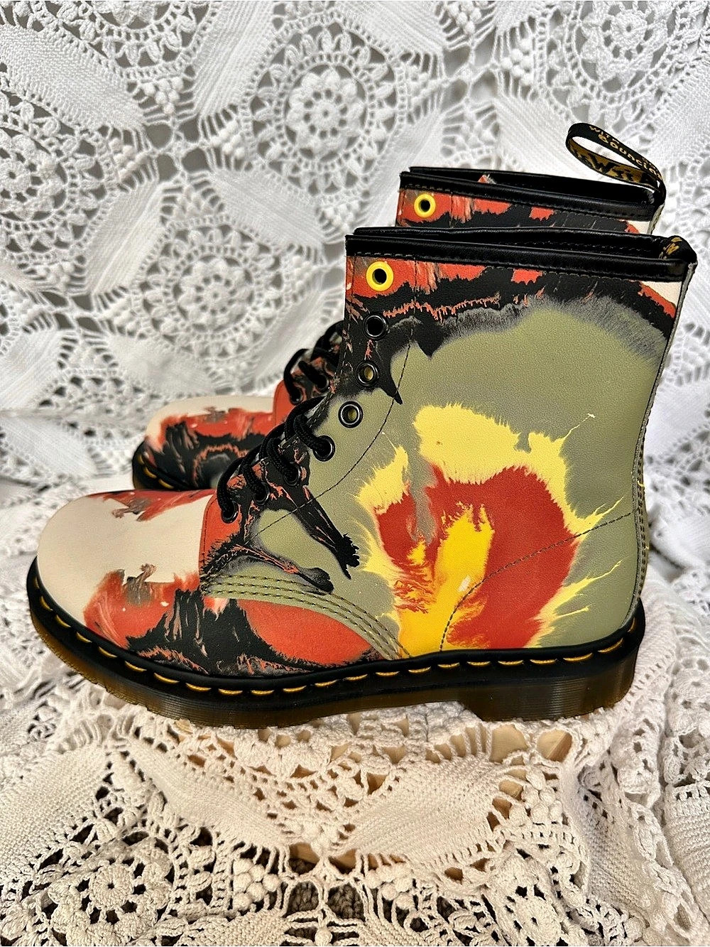 Dr. Martens 1460 x Tate Museum Collab 'Volcanic Flare' Leather Boots - New With - Picture 4 of 15